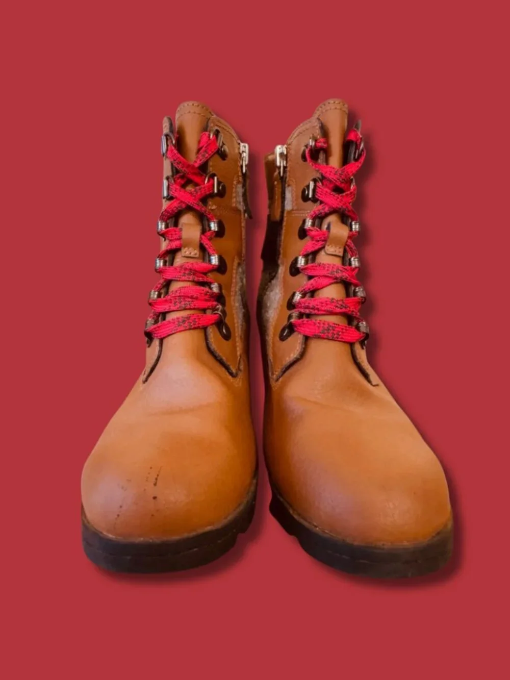 Sorel Emelie Conquest Waterproof Boots Brown Red Kids Size 2 EUC